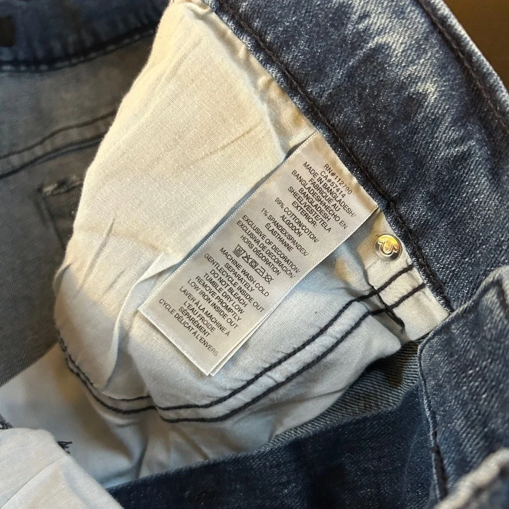 True Religion Ricky Relaxed Straight Jeans Mens size 36x34 Blue Tidal Wash NWT